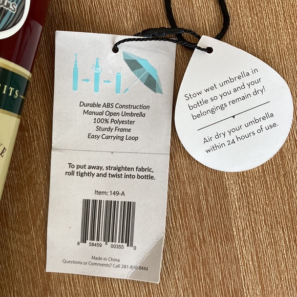 (NWT) Red Wine Bottle Shape Umbrella - Picture 8 of 9